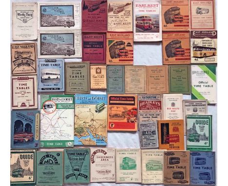 Quantity (40) of 1920s-60s BUS TIMETABLE etc BOOKLETS for various operators including Douglas IoM, Eastbourne Corp, East Kent