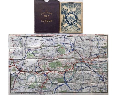 c1892 District Railway Map of London, 5th edition (1st version). It shows the the world's first deep-level tube railway, the 