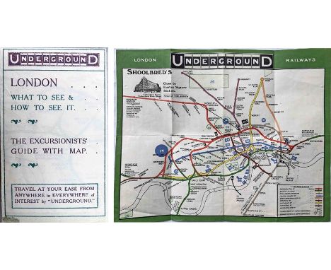 Special issue of the 1909 London Underground POCKET MAP 'What to See and How to See it, The Excursionists' Guide with Map'. T