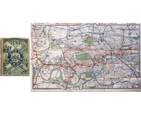 c1892 District Railway Map of London, 5th edition (1st version). It shows the the world's first deep-level tube railway, the 