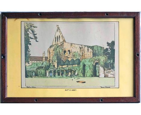 Southern Railway CARRIAGE PRINT 'Battle Abbey' by Donald Maxwell from the original SR series issued in 1936. In original-styl