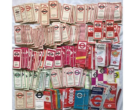 Very large quantity (approx 270) of 1930s-80s (most are 1950s-70s) London Transport POCKET MAPS. The majority are for Central