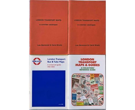 Selection (4) of CATALOGUES of London Transport Maps comprising 2 x 'Burwood &amp; Brady' 1982 first edition, generally in vg