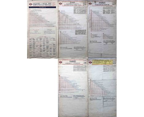 Trio of London Transport TROLLEYBUS FARECHARTS comprising a single-sided, paper issue for routes 517/617 dated January 1947 (