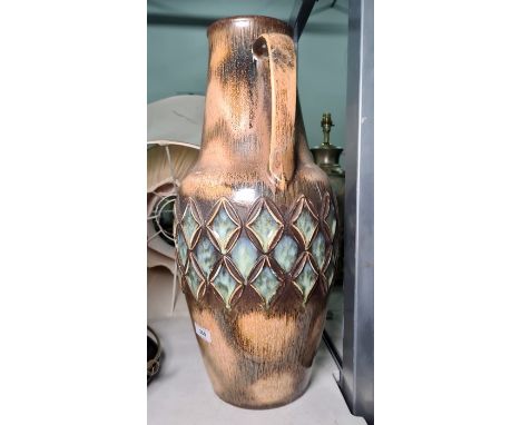 Large vintage embossed pottery jug made in West Germany, no.256/50
