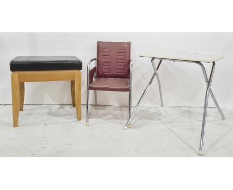 Dressing table stool, a child's vintage chair and a table (3) 