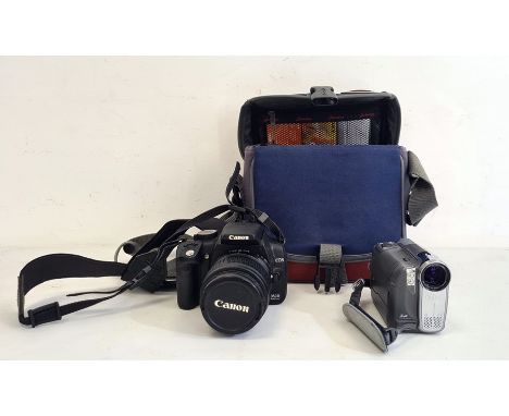 Canon 350D digital camera with EFS 18-55mm lens and a Canon video camera  MVX450(2) Condition ReportUnfortunately, there are 