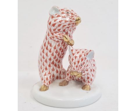 Herend miniature model of two mice, numbered to base 349, 7cm highCondition ReportOverall good condition with no chips or cra