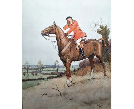 After Cecil AldinColour print Hunting scene with printed signature lower right, 37cm x 29.5cm 