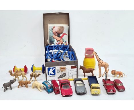 Quantity of Lego with Lego track, various model cars and toy animals 