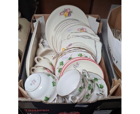 Small quantity of mixed china including ivy patterned part tea service, Christmas themed small plates and some Bristol sweetp