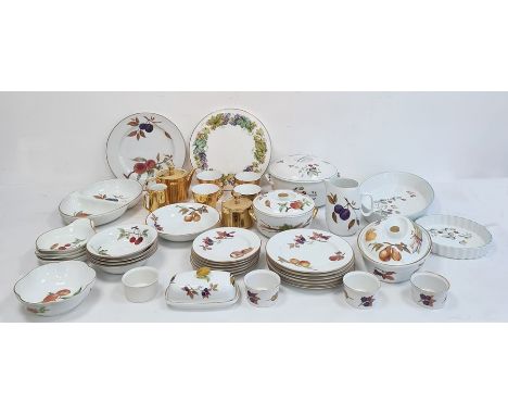 Large collection of Royal Worcester porcelain oven to table ware, primarily 'Evesham' pattern and a Royal Worcester gold-colo