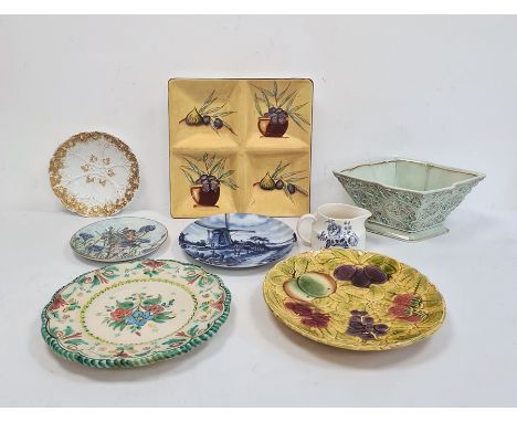 Collection of 20th century pottery to include a Beswick green glazed diamond-shaped planter/jardiniere, a Villeroy & Boch lim