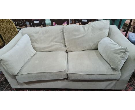 Two-seater and three-seater Marks & Spencer sofa in beige ground upholstery 