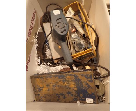 Black and Decker sander and an assortment of tools 