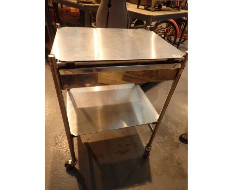 Stainless steel engineering trolley with removable shelf