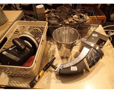 Strongbow bar pump, ice bucket and tools including a jig-saw and machine polisher 