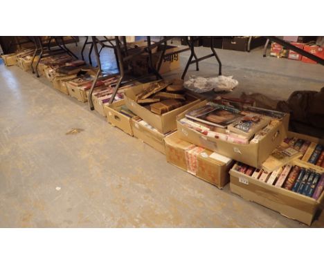 Sixteen boxes of assorted books including vintage