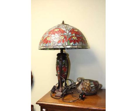 Tiffany style leaded glass table lamp and wall light