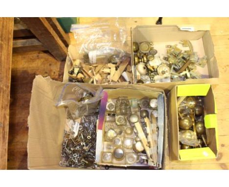 Large collection of antique furniture and clock related metal finial's, hinges, keys, etc