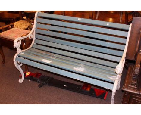 Ornate cast iron ended garden bench