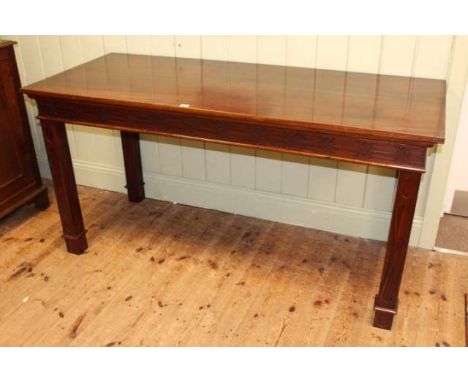 Chippendale style mahogany serving table with blind-fretwork carving