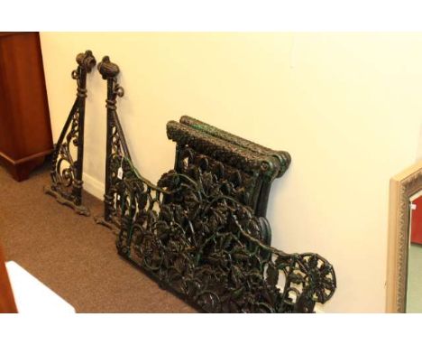 Garden bench elements and a pair of wall light brackets