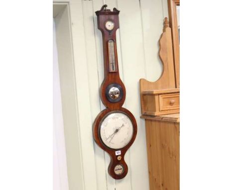 Banjo pattern four-dial barometer