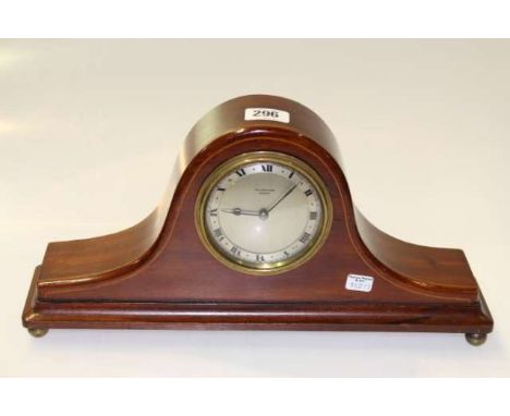 String-inlaid mahogany mantel clock, Ross & Sons, Glasgow