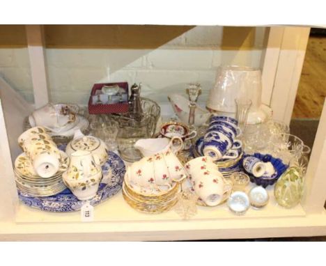 Wedgwood, Ringtons and other teaware, glassware, Spode Italian plate, cutlery, etc