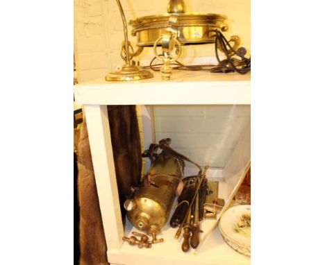 Wooden tripod, triple mirror, firescreen, garden sprays, light fittings, etc