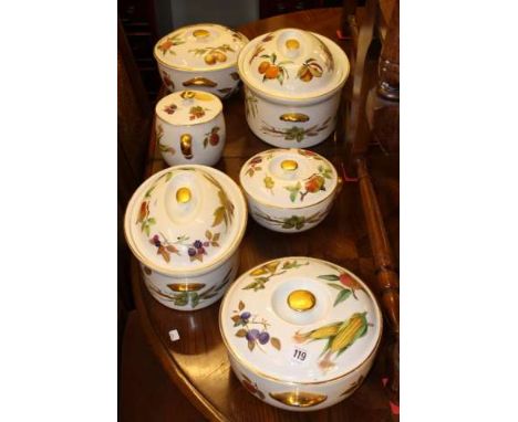 Six assorted Royal Worcester Evesham tureens and covers