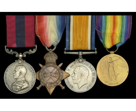 A fine Great War D.C.M. group of four awarded to Sergeant S. L. Ridgway, Duke of Wellington’s Regiment (West Riding)  Disting