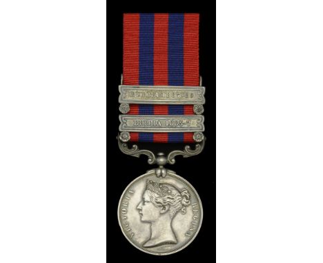 The India General Service Medal awarded to Colonel H. T. S. Yates, Royal Garrison Artillery, who served as Commander of the R