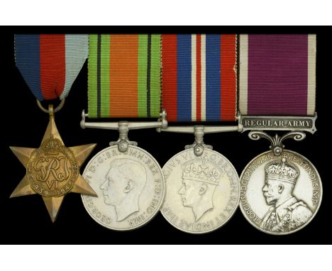 Four: Sergeant E. W. J. Tribe, Royal Artillery  1939-45 Star; Defence and War Medals 1939-45; Army L.S. & G.C., G.V.R., 3rd i