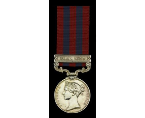 India General Service 1854-95, 1 clasp, Burma 1885-7 (265 Lance Corporal W. Forrest 1st. Bn. York. L.I.) officially re-engrav