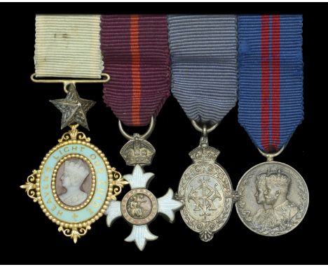 The mounted group of four miniature dress medals worn by J. P. Orr, Esq., C.S.I., C.B.E., Indian Civil Service, together with