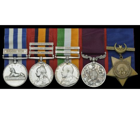 Five: Sergeant W. G. Rich, Royal Engineers, who served with the 2nd Mounted Infantry at Suakin in 1884-85, and was Mentioned 