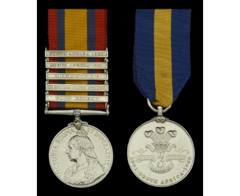 Pair: Private T. Hides, Imperial Yeomanry  Queen’s South Africa 1899-1902, 5 clasps, Cape Colony, Orange Free State, Transvaa