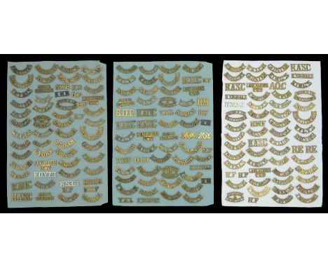 Shoulder Titles. A miscellaneous selection, including R. Signals; Warwickshire; Norfolk, Devon, Bedford, Gloster, Cornwall, M