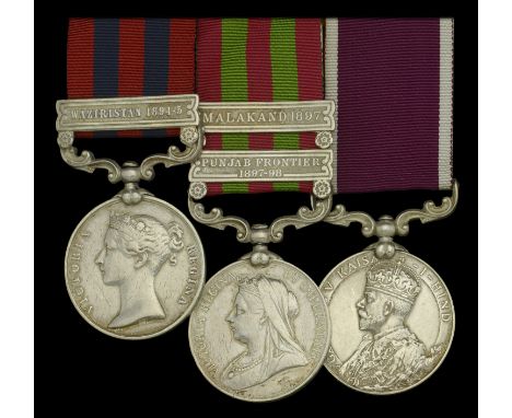 Three: Driver Fakir Muhammad, Indian Artillery  India General Service 1854-95, 1 clasp, Waziristan 1894-5 (333 Driver Fakir M