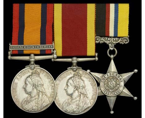 Three: Gunner G. Nelson, Royal Garrison Artillery  Queen’s South Africa 1899-1902, 1 clasp, Defence of Kimberley (9088 Gnr: G