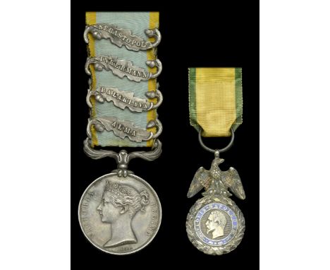 Pair: Driver Robert Smeaton, ‘I’ Troop Royal Horse Artillery, awarded the Medaille Militaire for gallantly jumping into the r