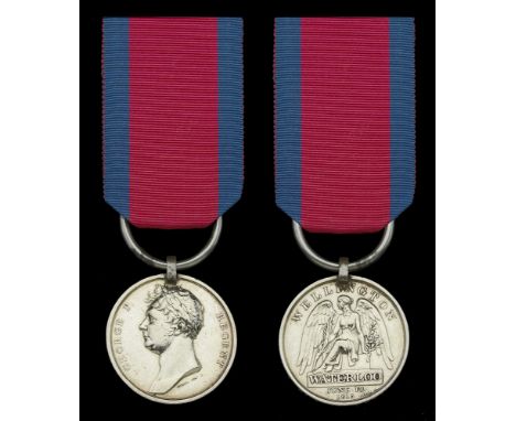 Waterloo 1815 (William Burrows, Gunner Royal Foot Artillery.) fitted with replacement steel clip and ring suspension, small e