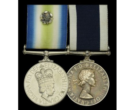 Pair: Chief Petty Officer B. I. Thomson, Royal Navy   South Atlantic 1982, with rosette (LRO (G) B I Thomson D134410T HMS Min