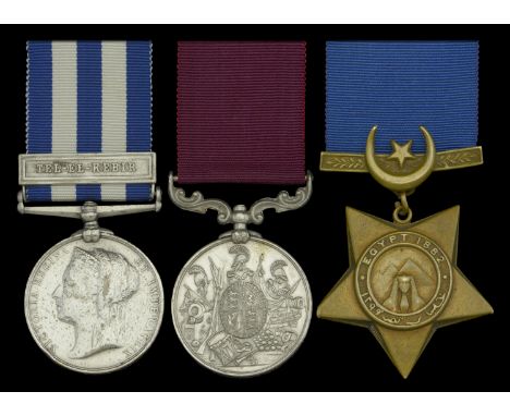 Three: Battery Sergeant-Major T. Wilson, Royal Horse Artillery   Egypt and Sudan 1882-89, dated reverse, 1 clasp, Tel-El-Kebi
