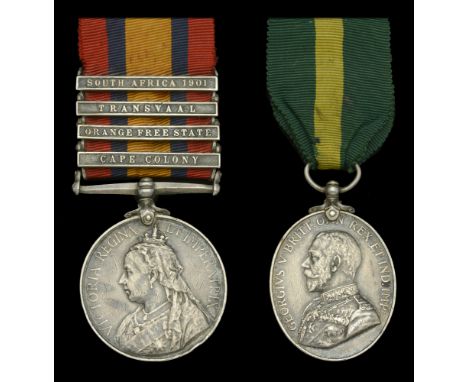 Pair: Corporal H. Murray, Imperial Yeomanry, later Highland Light Infantry  Queen’s South Africa 1899-1902, 4 clasps, Cape Co