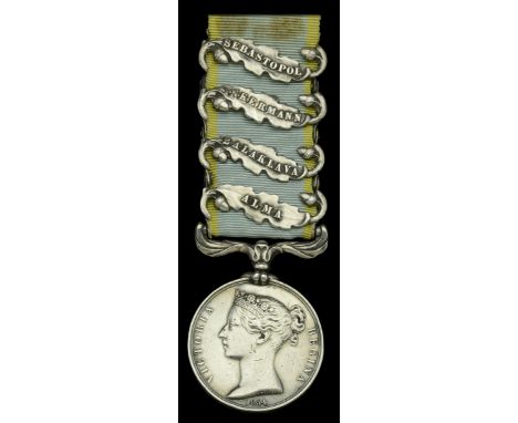 Crimea 1854-56, 4 clasps, Alma, Balaklava, Inkermann, Sebastopol (W. White. Dr. Rl. Horse Arty.) officially impressed naming,