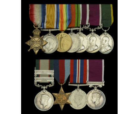 Family Group:  A fine Great War ‘Salonika’ M.S.M. group of seven awarded to Battery Sergeant Major H. C. Relph, Royal Field A