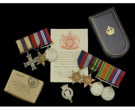 Family Group:  A Second War ‘Dunkirk’ M.C. group of three awarded to Second Lieutenant P. D. R. Kindersley, Highland Light In